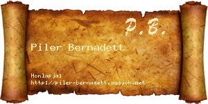 Piler Bernadett névjegykártya
